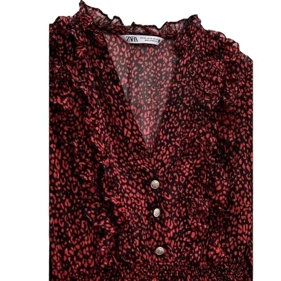 ZARA Animal Print Dress Small - Picture 7 of 8